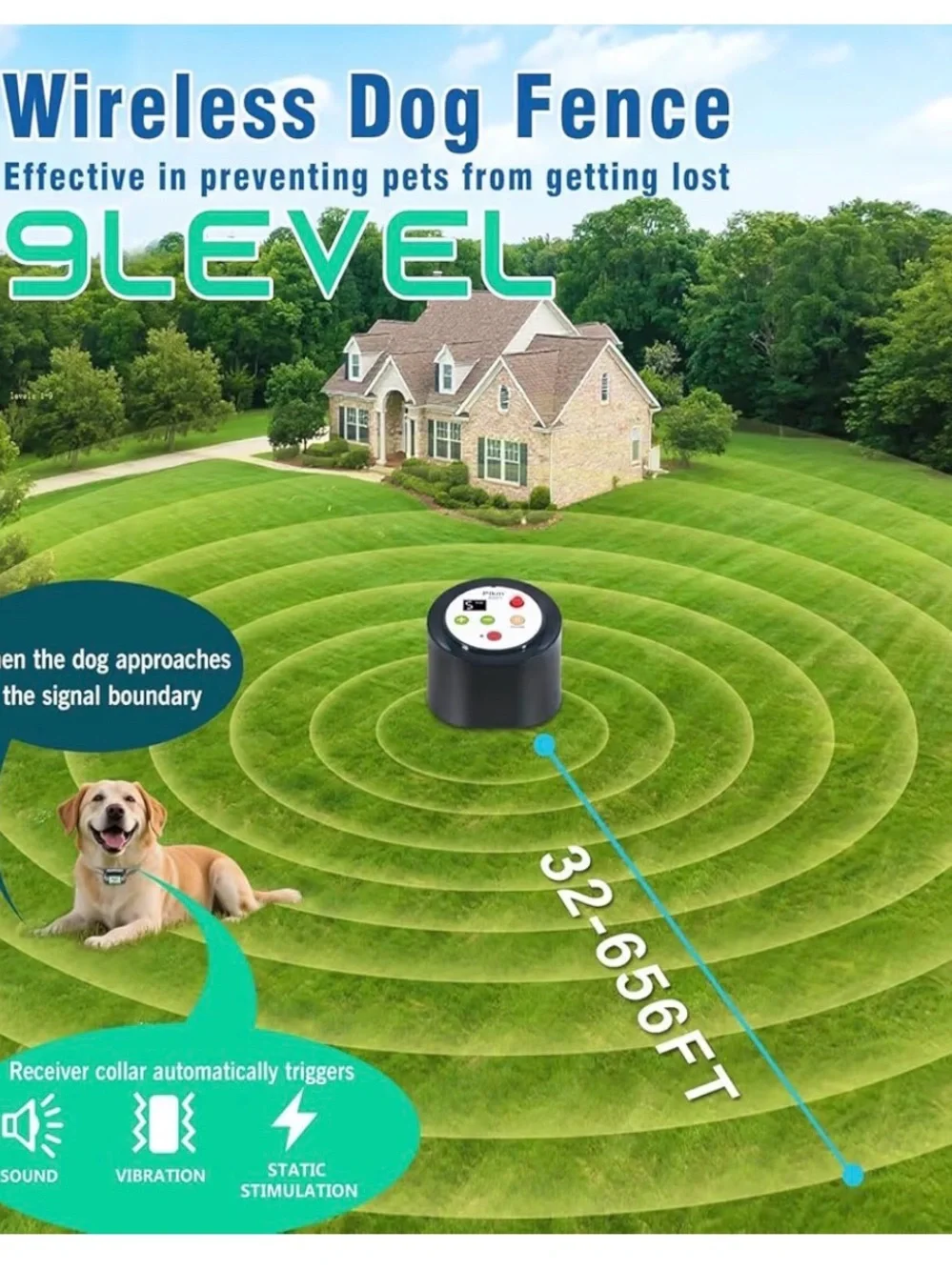 NWT - Plkm Pet Intelligent Wireless Dog Fence - Black